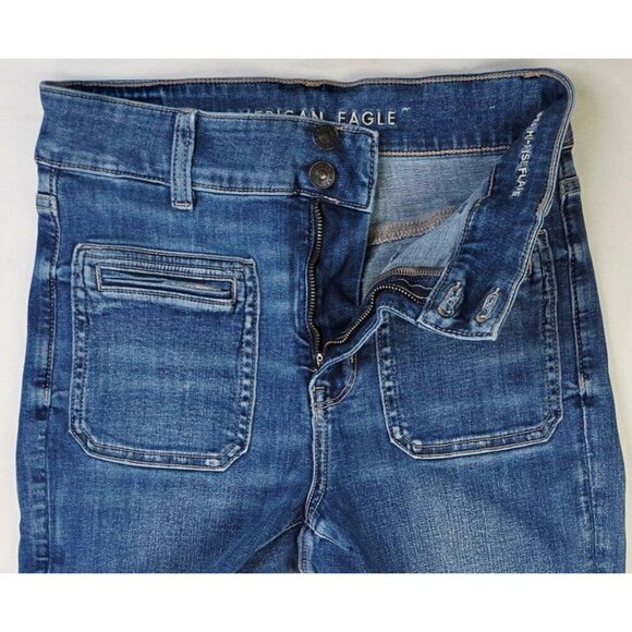 American Eagle Outfitters Size 4 Regular Womens 30" Inseam Super High Rise Flare - Picture 12 of 13